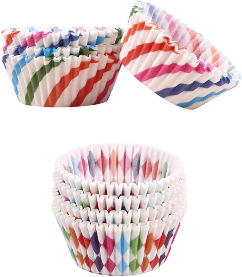 Colorful Disposable Muffin Cups 200 Pcs Food Grade Baking Liners Standard Size - Image 1